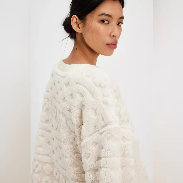 Free people Cable Knit Sweatshirt - Image 4