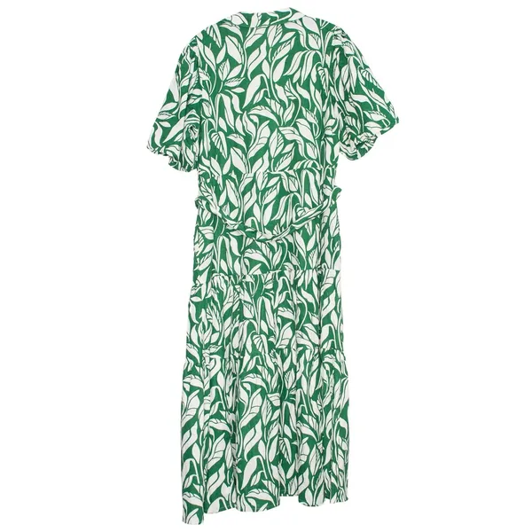 Soft Surroundings‎ Shirt Dress Steffi Linen Maxi Resort Button Up Leaf Green XL - Image 3