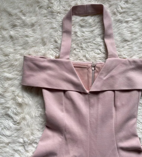 Nicholas x Dress Sadie Halter Mini in Blush Pink 0 NWT New - Image 4