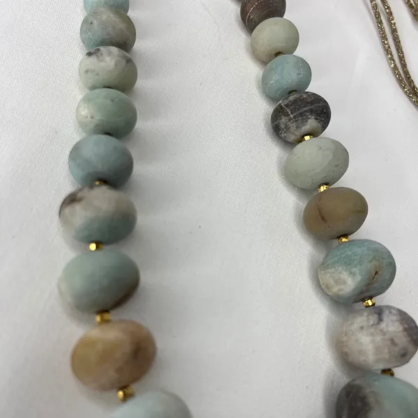 Amazonite Stone Multi Beaded Adjustable Cord Necklace OS Bohemian Boho Colorful - Image 5