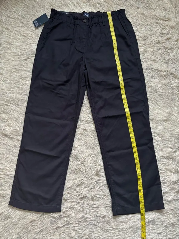 GAP Black Women’s Straight-Leg Twill Elasticized Pant Size L - Image 5