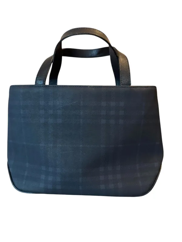 Burberry London Dark Check Tote, Made in Italy Vintage Y2K - Image 4