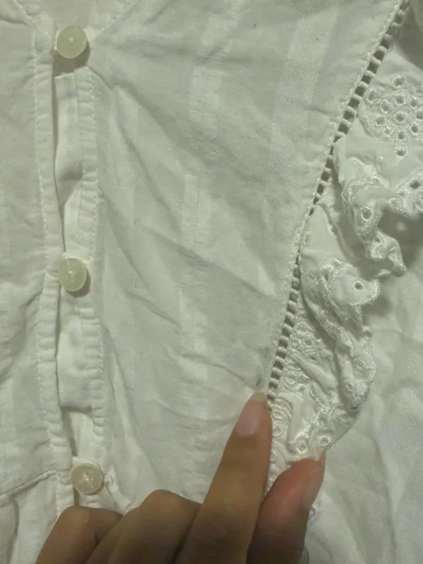 Scotch & Soda White Ruffle V-Neck Peplum Blouse - Image 5