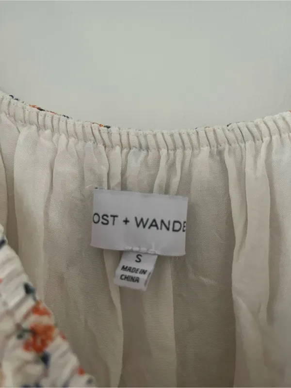 Lost + Wander Floral White Orange Maxi Dress Small Cottagecore Romantic Prairie - Image 4