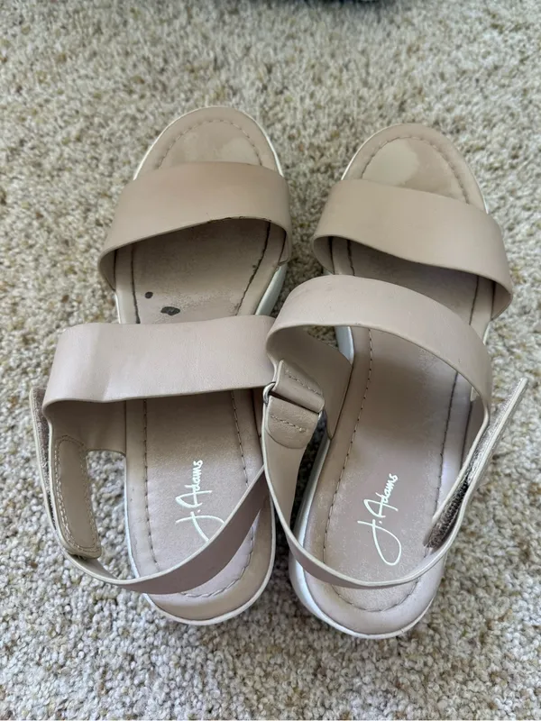 J. Adams Platform Slingback Sandals in Beige - Image 2