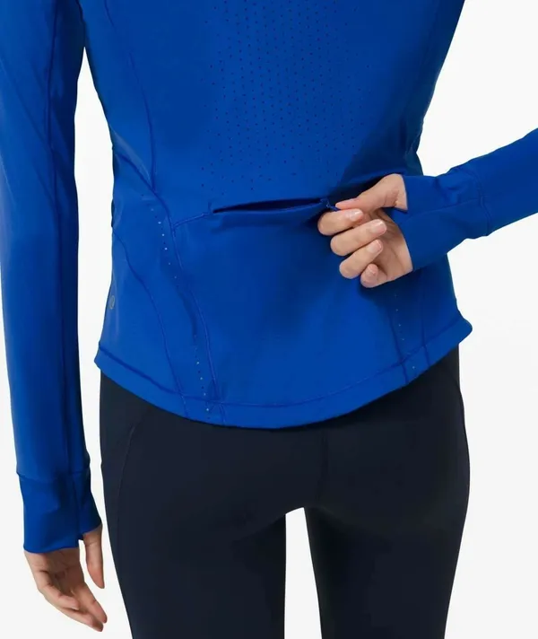 Lululemon Flash Forward Half Zip Cerulean Blue Sz 2  - Image 3