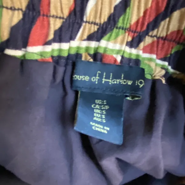House‎ of Harlow 1960 Tiered Linen Blend Midi Skirt Earth Tones Boho Fairy Small - Image 9