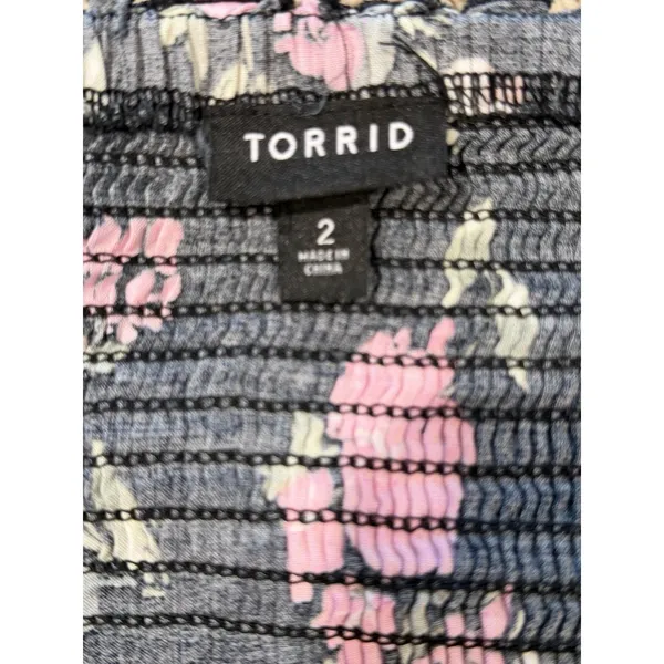Torrid Black Floral Challis Smocked Long Sleeve Dress Plus Size 2 2X - Image 6