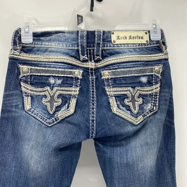 Rock Revival Natalie bootcut Lowrise modern cowgirl western Gypsy sz 27 - Image 9