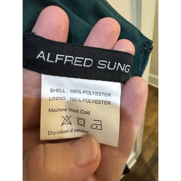 Alfred Sung D824 Hunter Green Jewel Neck Open Back Bow Gown Size 16 R $248 - Image 8