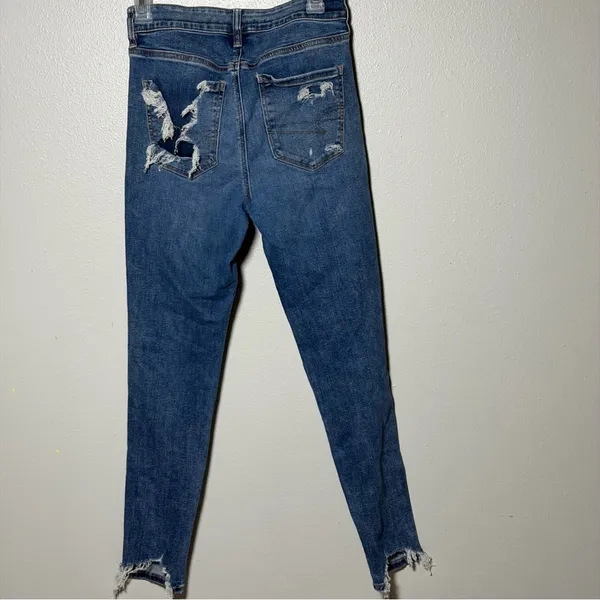 American Eagle Women Hi-Rise Jegging Jeans Distressed Denim Blue‎ Jeans size 6 - Image 6