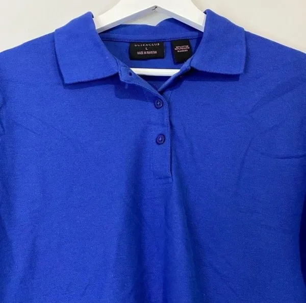 Polo Ultra Club Women’s Button Short Sleeve University Blue Size Large NWT - Image 3