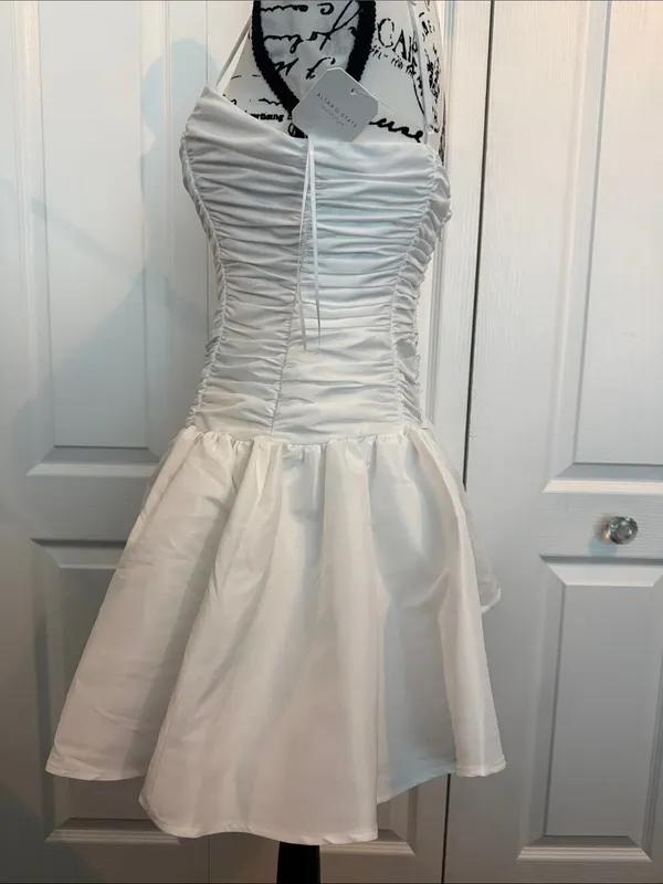 Altar'd State White Ruched Strapless Mini Dress - Image 5