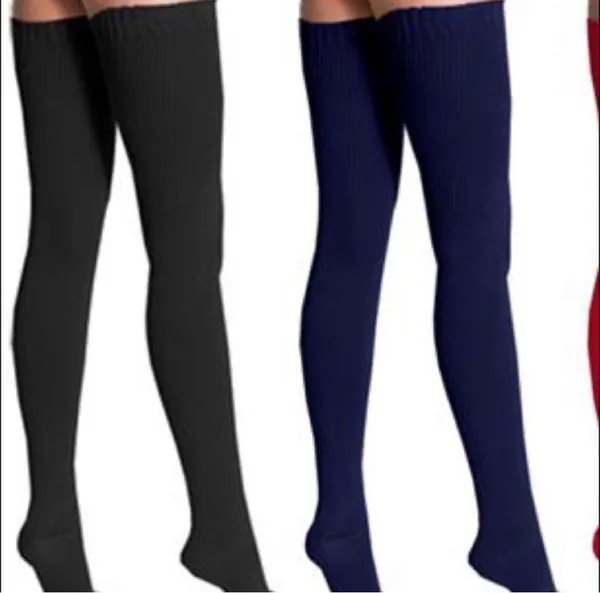 American Apparel Vintage Sold Out Thick Thigh High Socks Y2K Black US Made Rare - Image 4