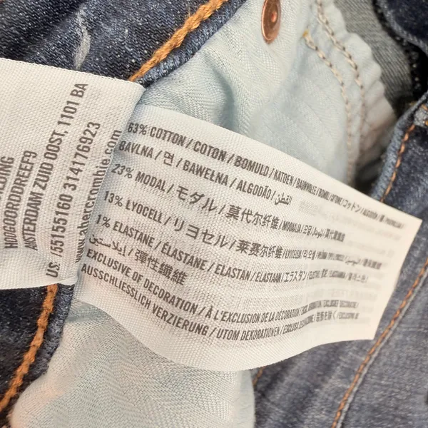 Abercrombie & Fitch Skinny Flare Jeans Mid Rise Dark Wash Stretch Denim Size 10R - Image 10