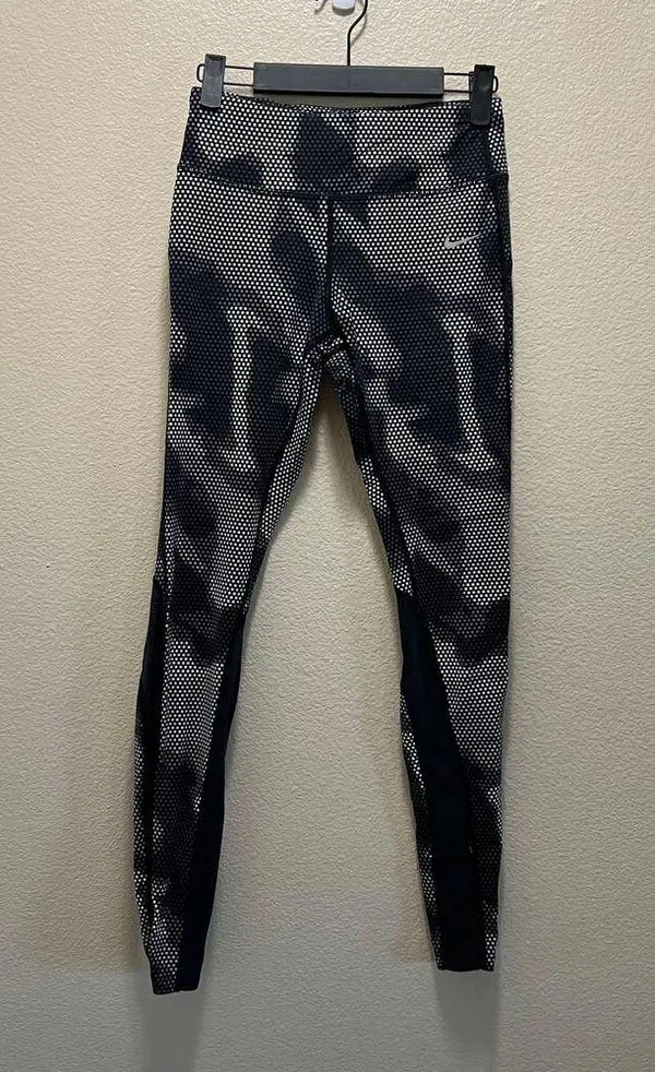 Nike Dri-Fit Speckled Black Compression Full Length Leggings Size Small - Image 2
