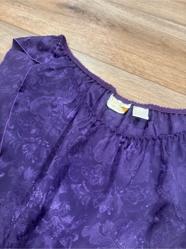 VICTORIA’S SECRET Vintage Chic 90s Gold Label Purple Sleep Shorts | Size Medium - Image 2