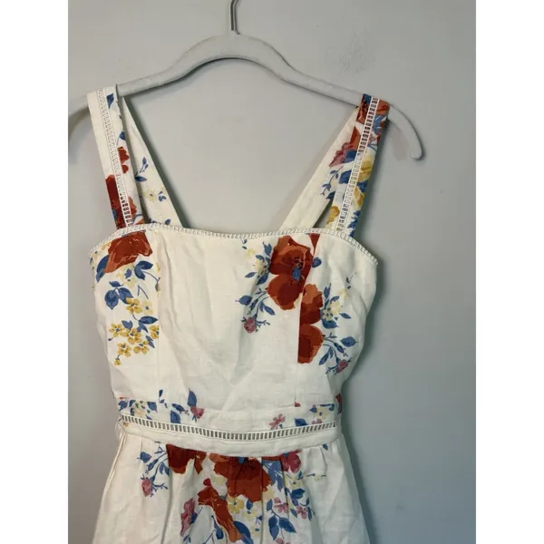 Reformation Everett 100% Linen Floral Midi Dress $298 Sz 0 NEW - Image 7