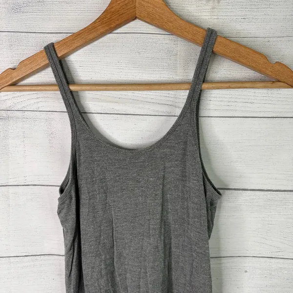 Alexander Wang Ribbed Knit Tank Top Scoop Neck Minimalist Designer Gray S - Image 3