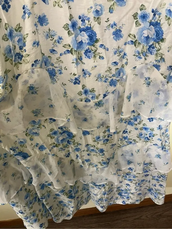 NEW Altar’d State Blue & White Floral Maxi Dress Size Large NWT - Image 6