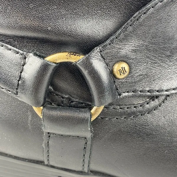 Ralph Lauren Sulita Harness Riding Boots Size 8‎ Black Brown Leather Knee High - Image 3