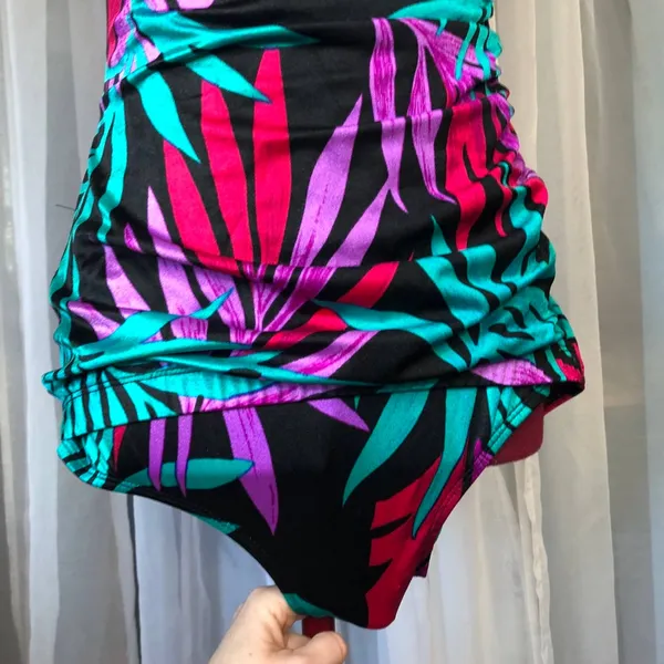 one piece swimsuit Vintage 1990s leaves bright - Image 9