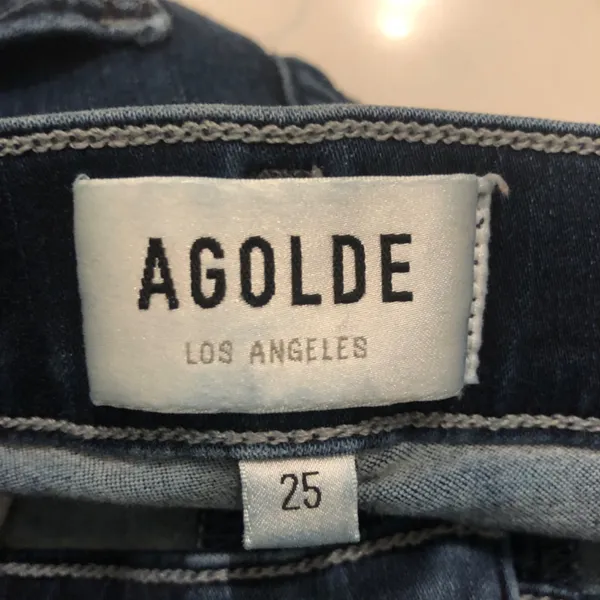 Agolde Sophie High Rise Cropped Jeans Womens 25 Step Raw Cut Off Hem Blue - Image 9