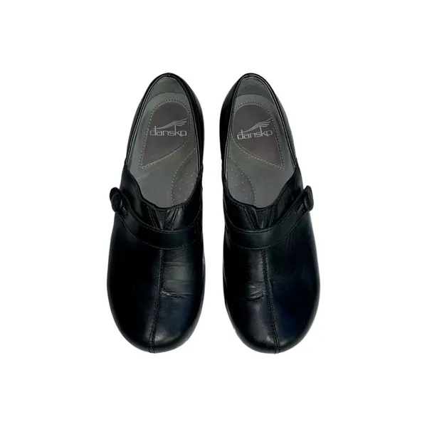 Dansko Women's Solstice Black Leather Slip-Resistant Clog Shoes Size 38 - Image 5