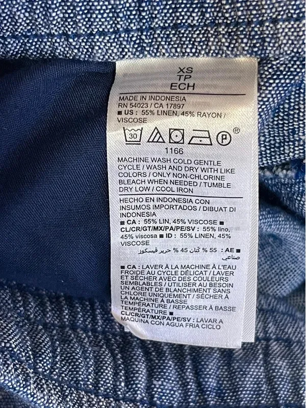 Old Navy Womens Blue Linen Blend High Rise Drawstring Shorts Size XS Pockets - Image 6