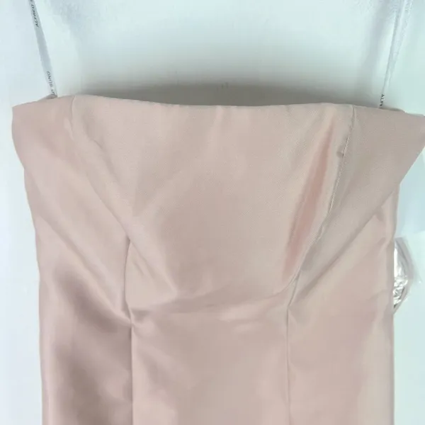 NWT Alfred Sung Strapless Satin A-Line Gown in Cameo Dress D764 Size 4 NEW - Image 3