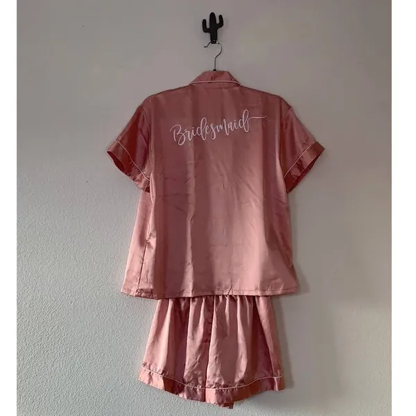 5/$25 Bridesmaid‎ Pink Pajama Set Size M - Image 2