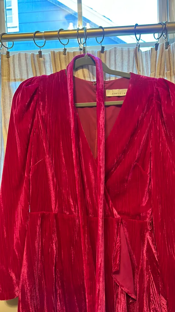 Adelyn Rae Pink Velvet Dress - Image 3