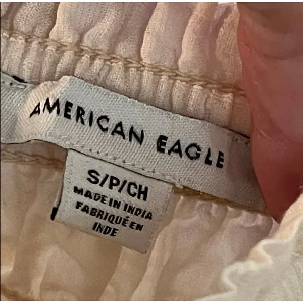 American Eagle elegant cream cotton long sleeve mini dress size small. - Image 8