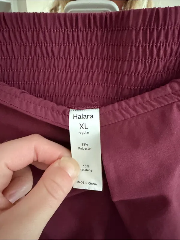 Halara Women's Burgundy Skirt - Elastic Waist Elegant Draped Design - Image 4