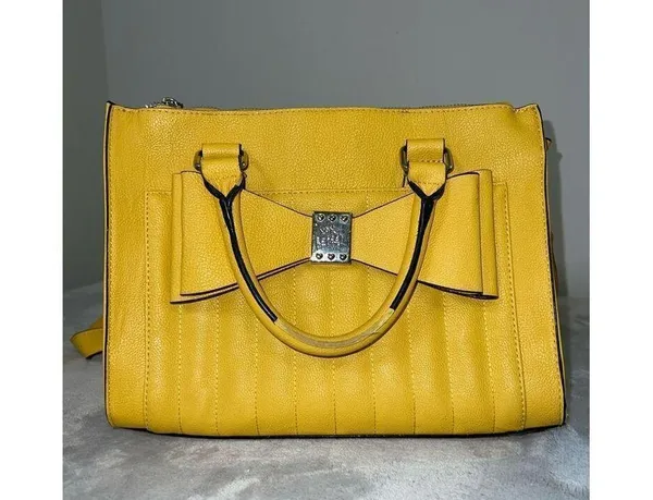 Betsey Johnson Satchel Crossbody Yellow Bag Shoulder Purse - Image 15