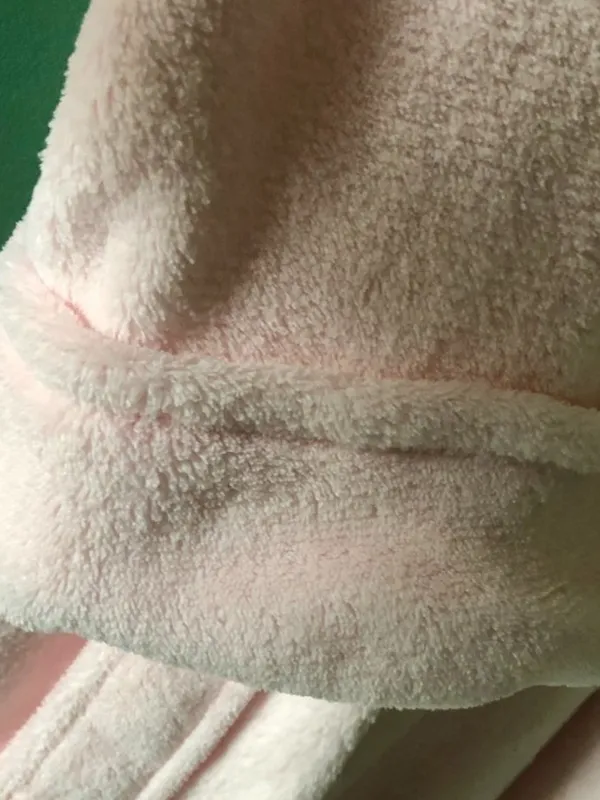 LAUREN RALPH LAUREN Pink Short Bathrobe Gold Logo FLUFFY M - Image 4