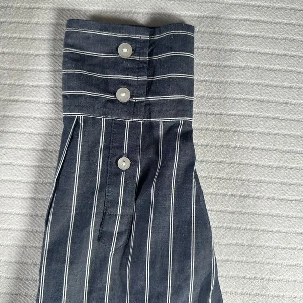 Abercrombie & Fitch Women’s XSP Striped Button Up Shirt Blue Slim Fit - Image 6