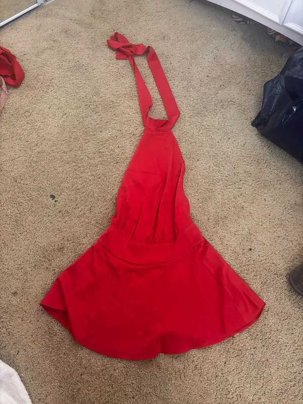 Edikted Scarf Halter Open Back Mini Dress - Image 4