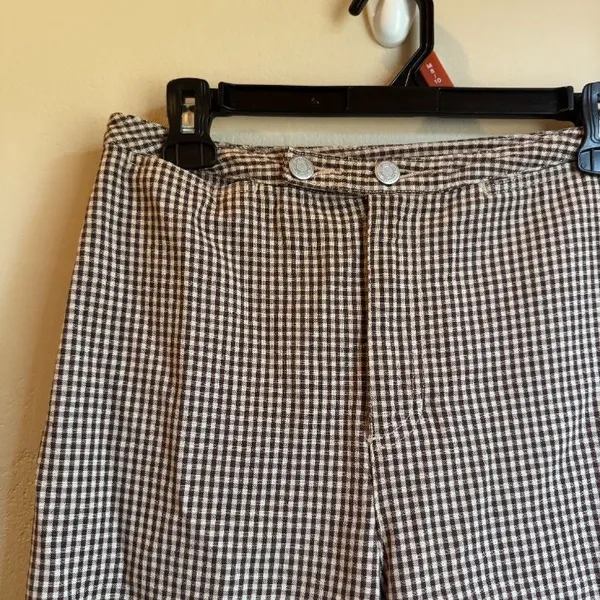 VTG Liz Claiborne Brown Gingham Pants - Image 2