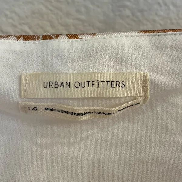 Urban Outfitters Toile Printed Sateen Mini Dress Amber White Large - Image 8