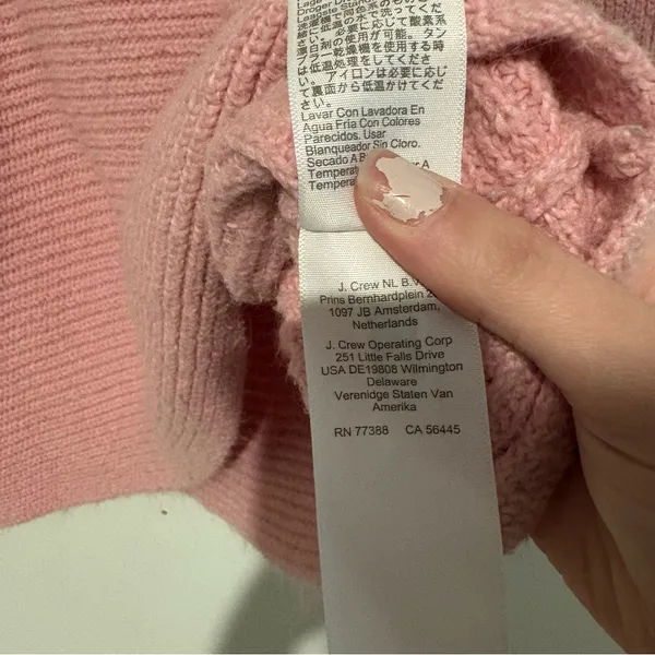 J crew ribbed‎ cowl neck sweater pink size medium - Image 8