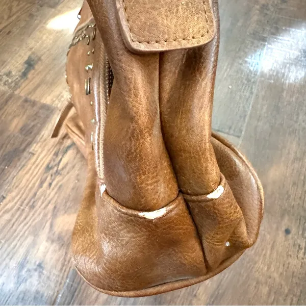STEVE MADDEN brown top handle purse with detachable crossbody strap - Image 13