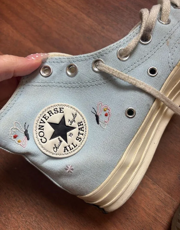Baby Blue Converse High-Top - Image 2