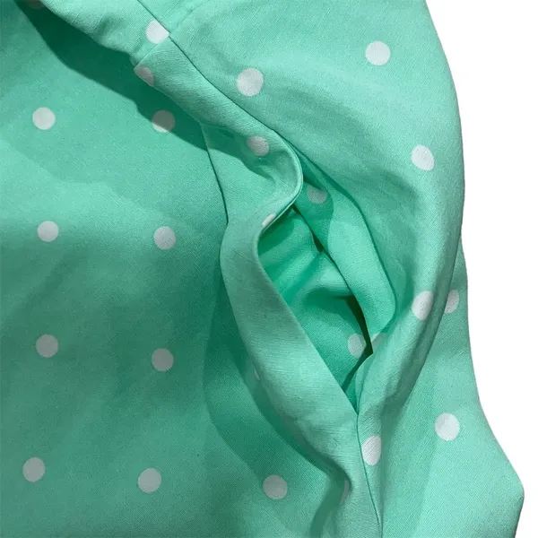 ZARA Mint Green Polka Dot Mini Dress XS Spaghetti Straps Backless Pockets - Image 3