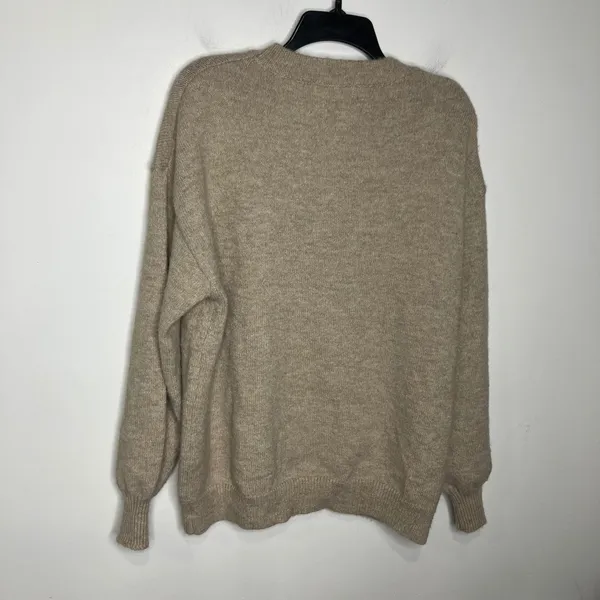 Princess Polly tan crewneck sweater balloon sleeves‎ women's size 4 oversized - Image 6