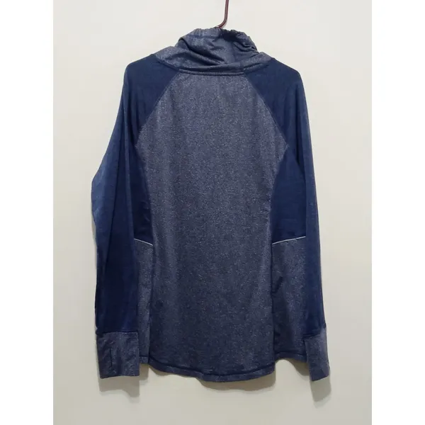 Avia Women's Athletic Top Pullover Blue Drawstring Long Sleeve Funnel Neck XL - Image 8