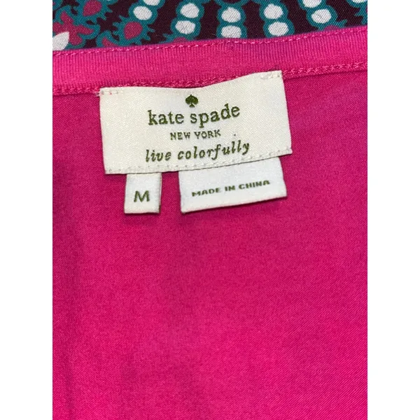 Kate Spade New York‎ Pink Bow Neck Sleeveless Top Fuchsia Cotton Blend Size M - Image 5