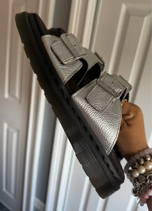 Dr Martens Josef Metallic Leather Slide Sandals Women's Size: 10 - Image 9