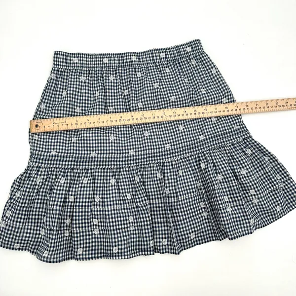 MADEWELL Embroidered Tiered Pull-on Mini Skirt Gingham Check Women’s S - Image 10