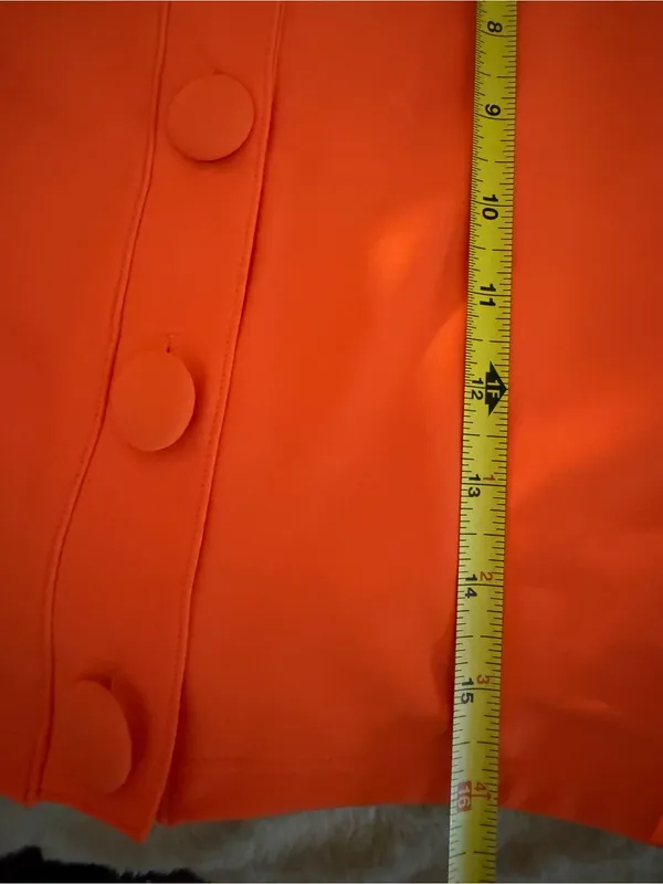 Antonio Melani XL Bright Orange Cropped Cardigan Covered Buttons Stretch - Image 9